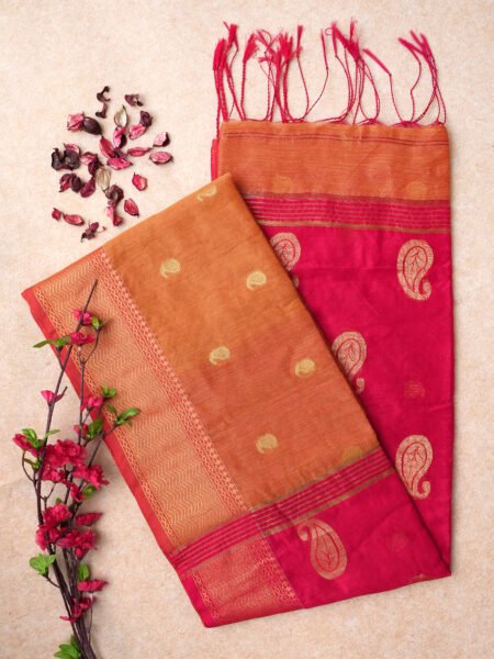 Red Grace – Pure Handloom Cotton Silk Saree