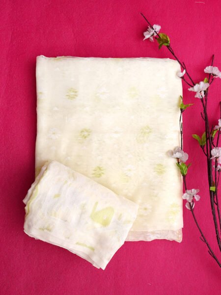 Cream Serenity – Pure Cotton Jamdani Suit Material Set