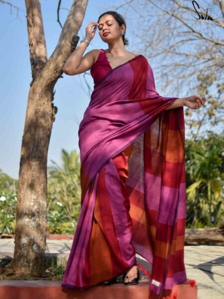 Women Pink Saree