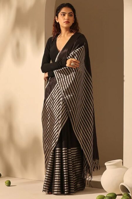 Pure Tissue Silk Saree-Black
