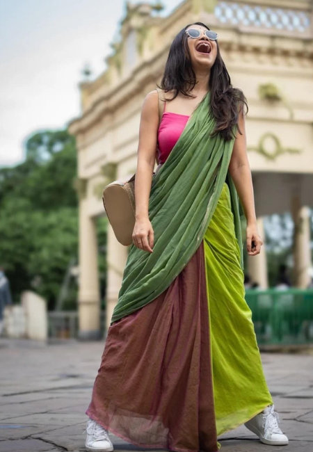 Khadi Saree Green