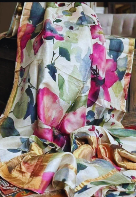 Pure Tussur Silk Saree